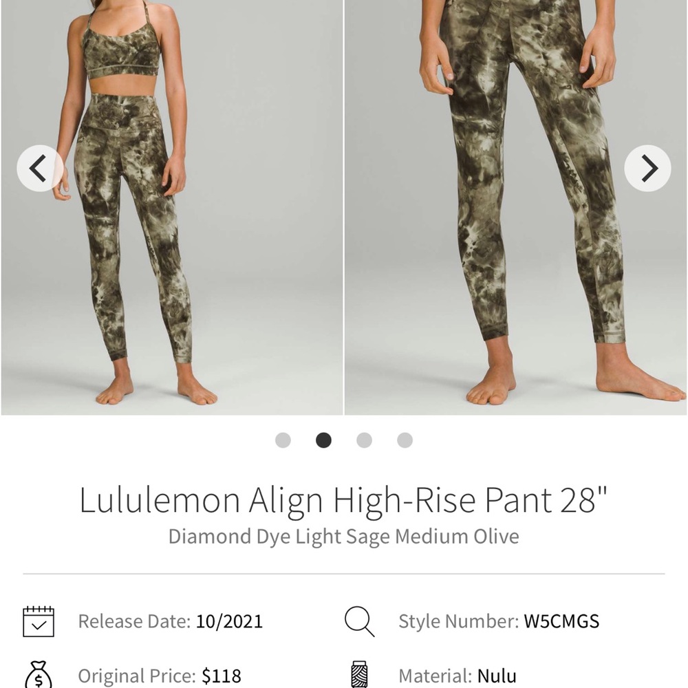 Lululemon Align High-Rise Diamond Dye 28” Leggings